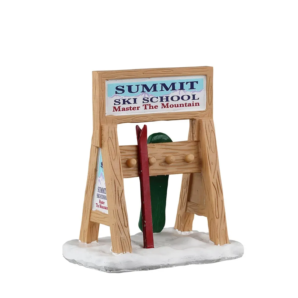 lemax-ski-rack-sign-accessoire-miniature-porte-skis-en-bois-vail-village image 1