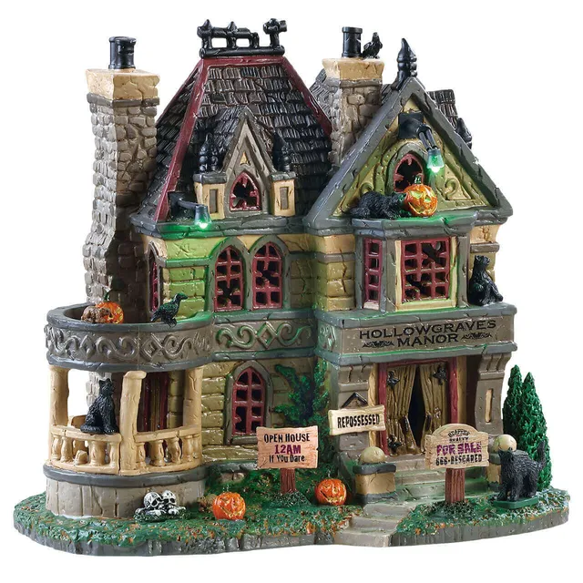 lemax-hollowgraves-manor-manoir-spooky-town-lumineux image 1