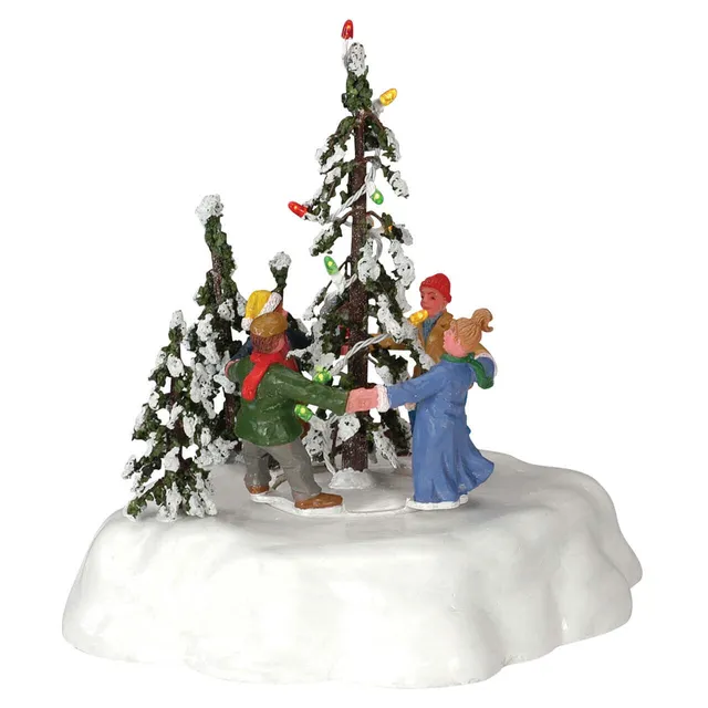 lemax-merry-christmas-tree-sc-ne-miniature-famille image 1