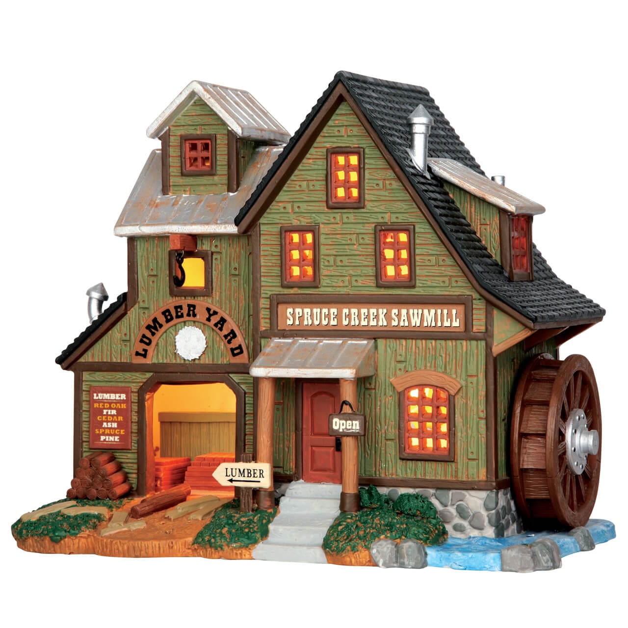 lemax-spruce-creek-sawmill-scierie-miniature-illumin-e-de-collection image 1