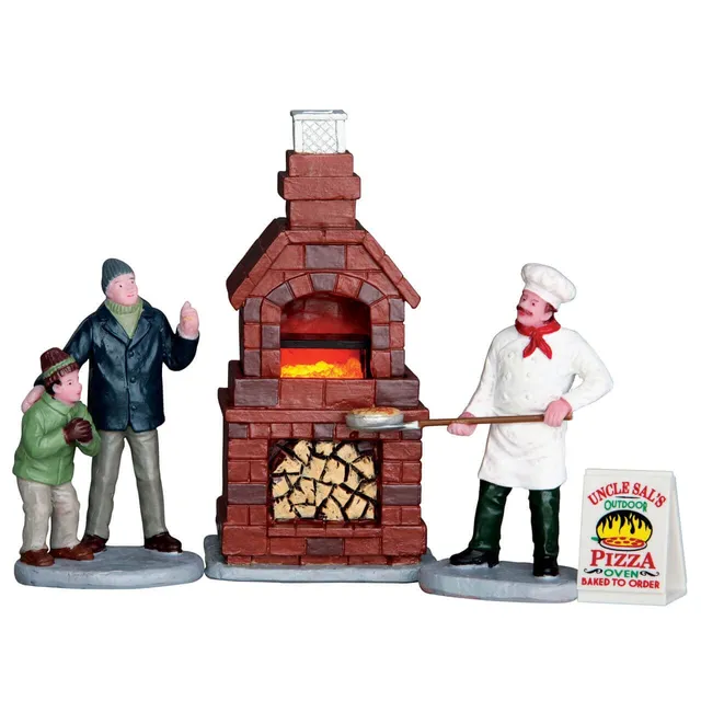 lemax-outdoor-pizza-oven-set-of-4-accessoires-miniatures-four-pizza image 1