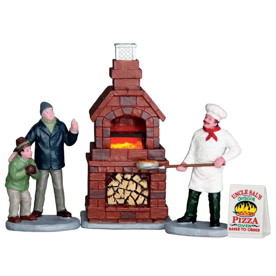 lemax-outdoor-pizza-oven-set-of-4-accessoires-miniatures-four-pizza image 1