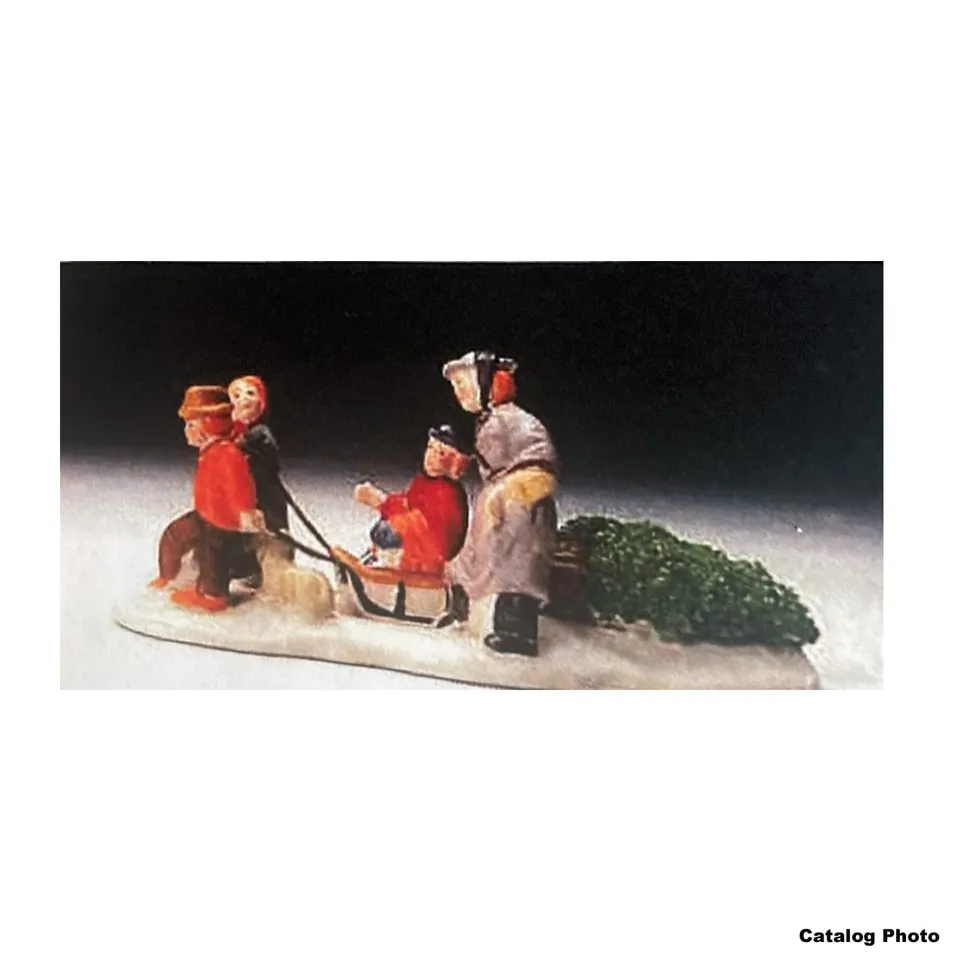 lemax-bringing-home-the-tree-figurine-miniature-de-collection image 1