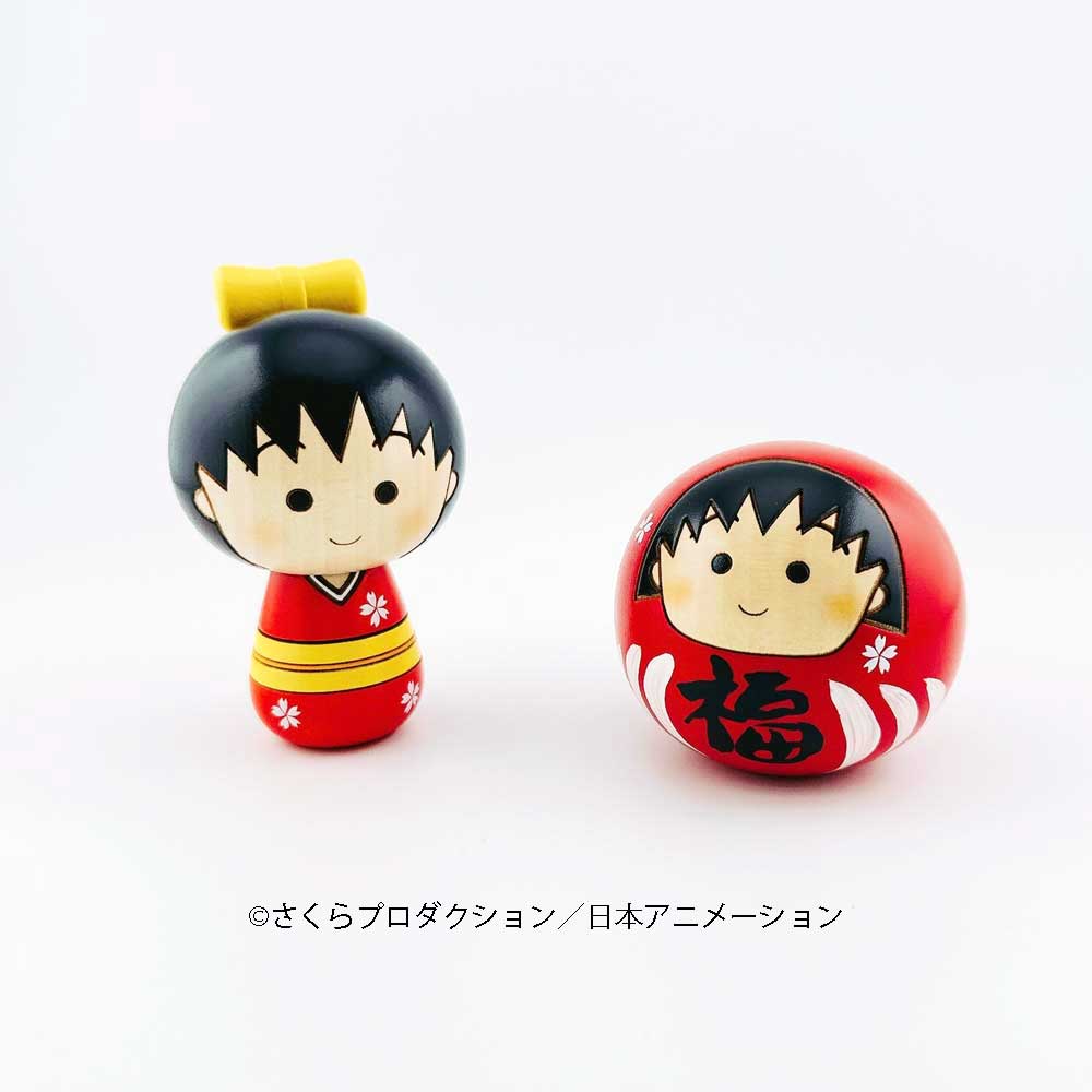 usaburo-kokeshi-chibi-maruko-chan-maruko-daruma-rouge-porte-bonheur image 5