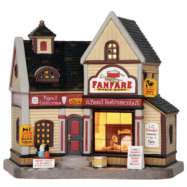lemax-fanfare-music-shop-b-timent-miniature-magasin-de-musique image 1