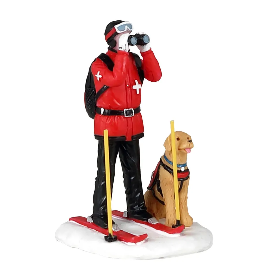 lemax-vail-village-ski-patrol-figurine-skieur-et-chien image 1