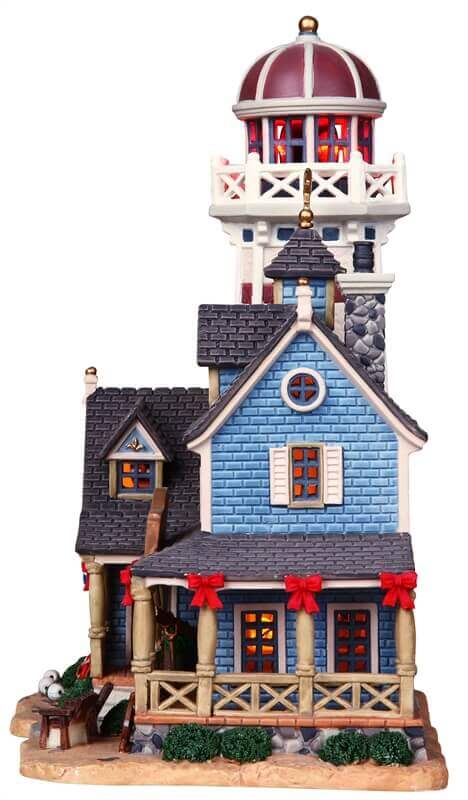 lemax-whale-point-lighthouse-bed-breakfast-phare-miniature-village image 3