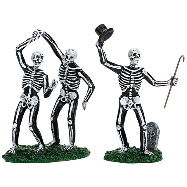 lemax-dancing-skeletons-set-of-2-spooky-town-figurines-de-collection image 1