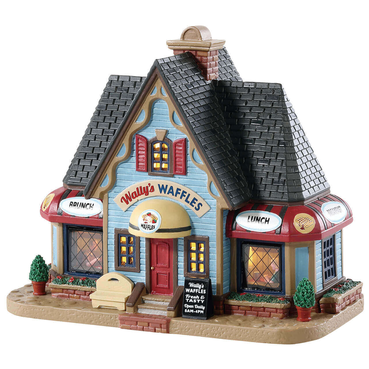 lemax-wallys-waffle-house-restaurant-miniature-lumineux-de-village-de-no-l image 1