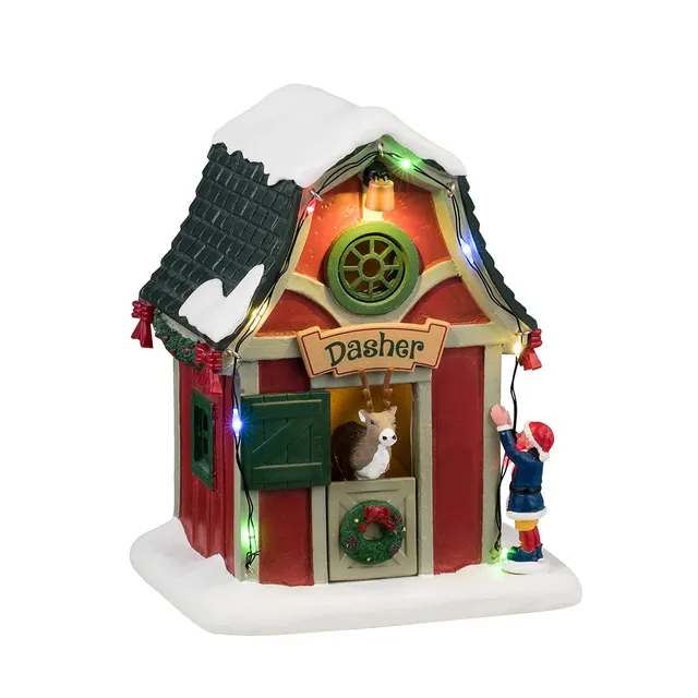 lemax-dasher-s-den-table-de-renne-lumineuse-santa-s-wonderland image 1