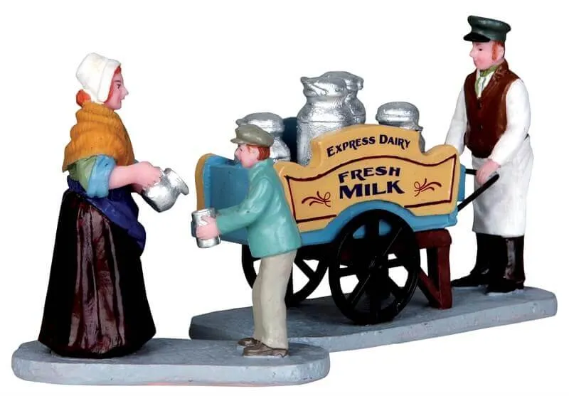lemax-milk-vendor-lot-de-2-figurines-miniatures-village image 1