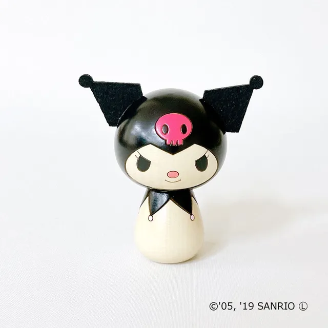 usaburo-kokeshi-kuromi-sanrio-figurine-yura-koro-8-5-cm image 1