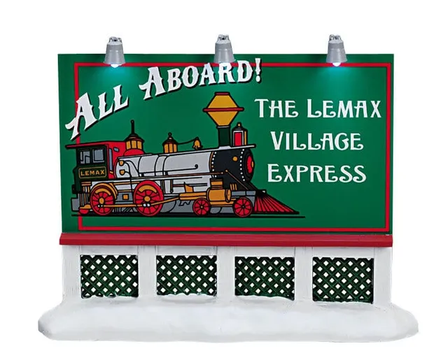 lemax-train-billboard-accessoire-panneau-train-miniature image 1
