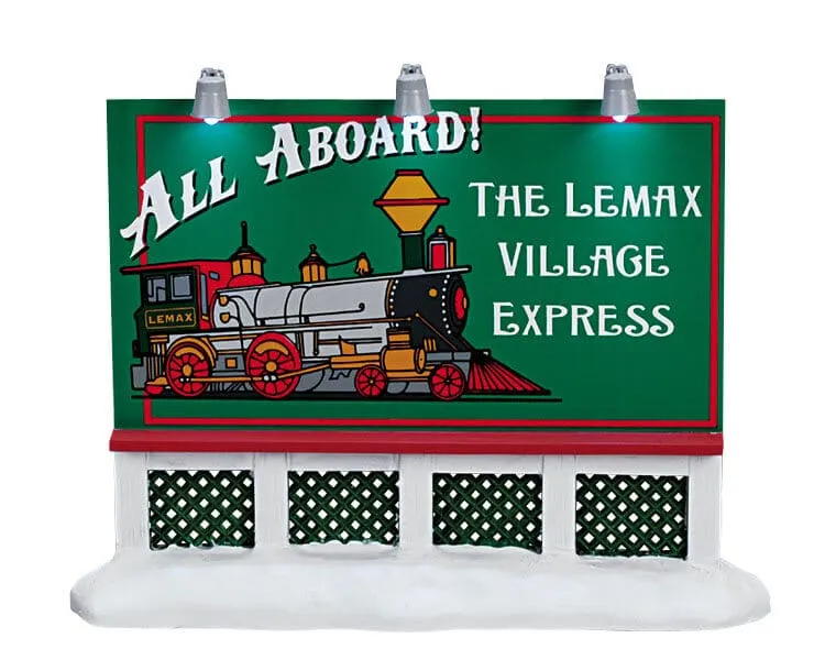 lemax-train-billboard-accessoire-panneau-train-miniature image 1