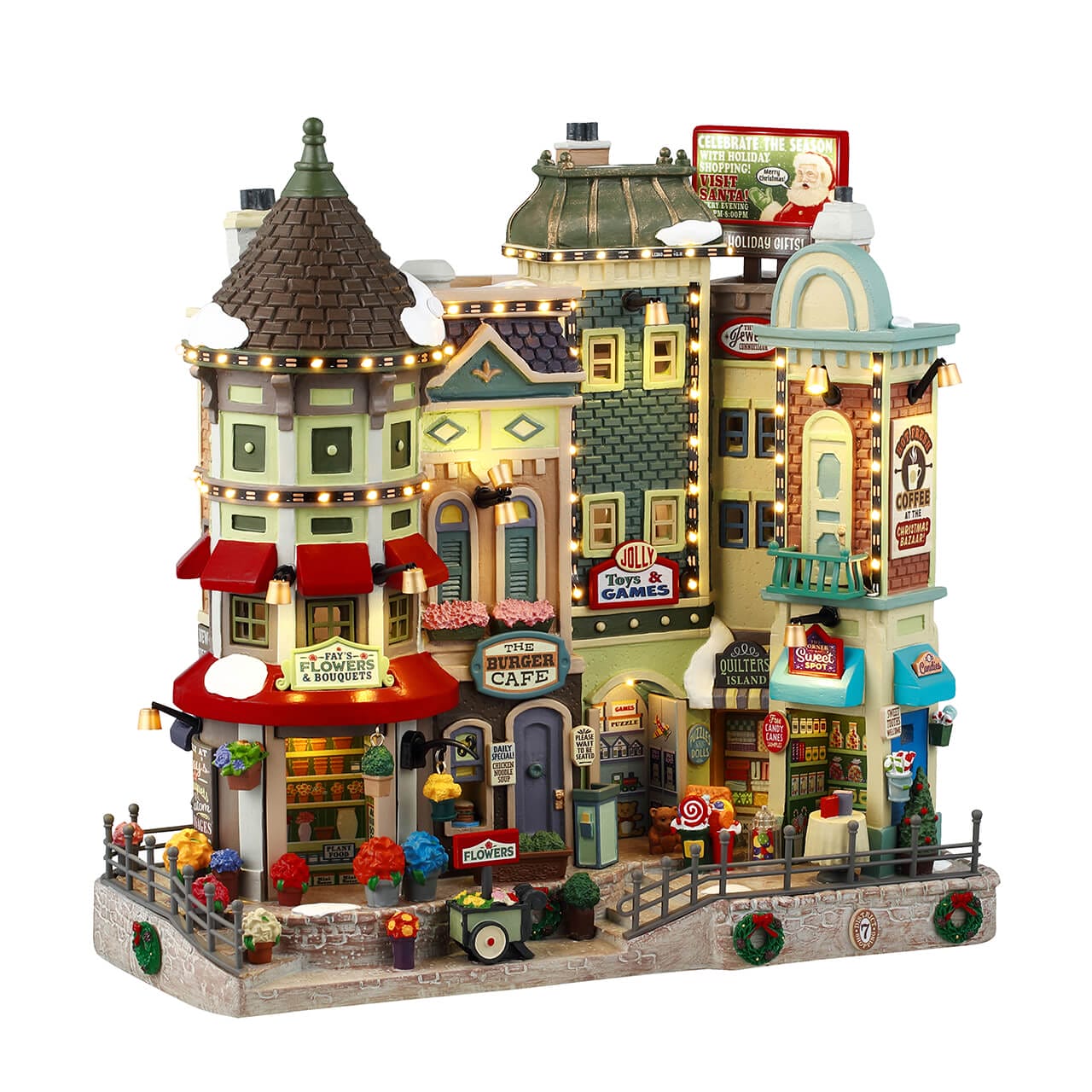 lemax-jingle-bell-bazaar-b-timent-lumineux-caddington-village image 1