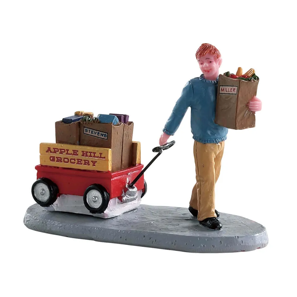 lemax-grocery-delivery-miniature-livreur-picerie-village image 1