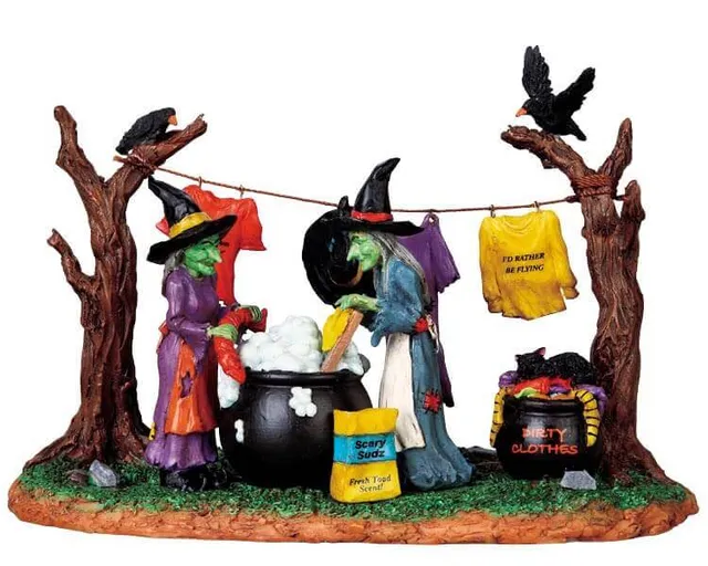 lemax-witches-laundry-day-figurines-miniatures-sorci-res-spooky-town image 1