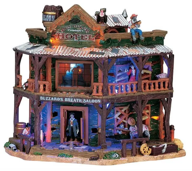 lemax-dry-gulch-hotel-b-timent-anim-lumineux-spooky-town image 1
