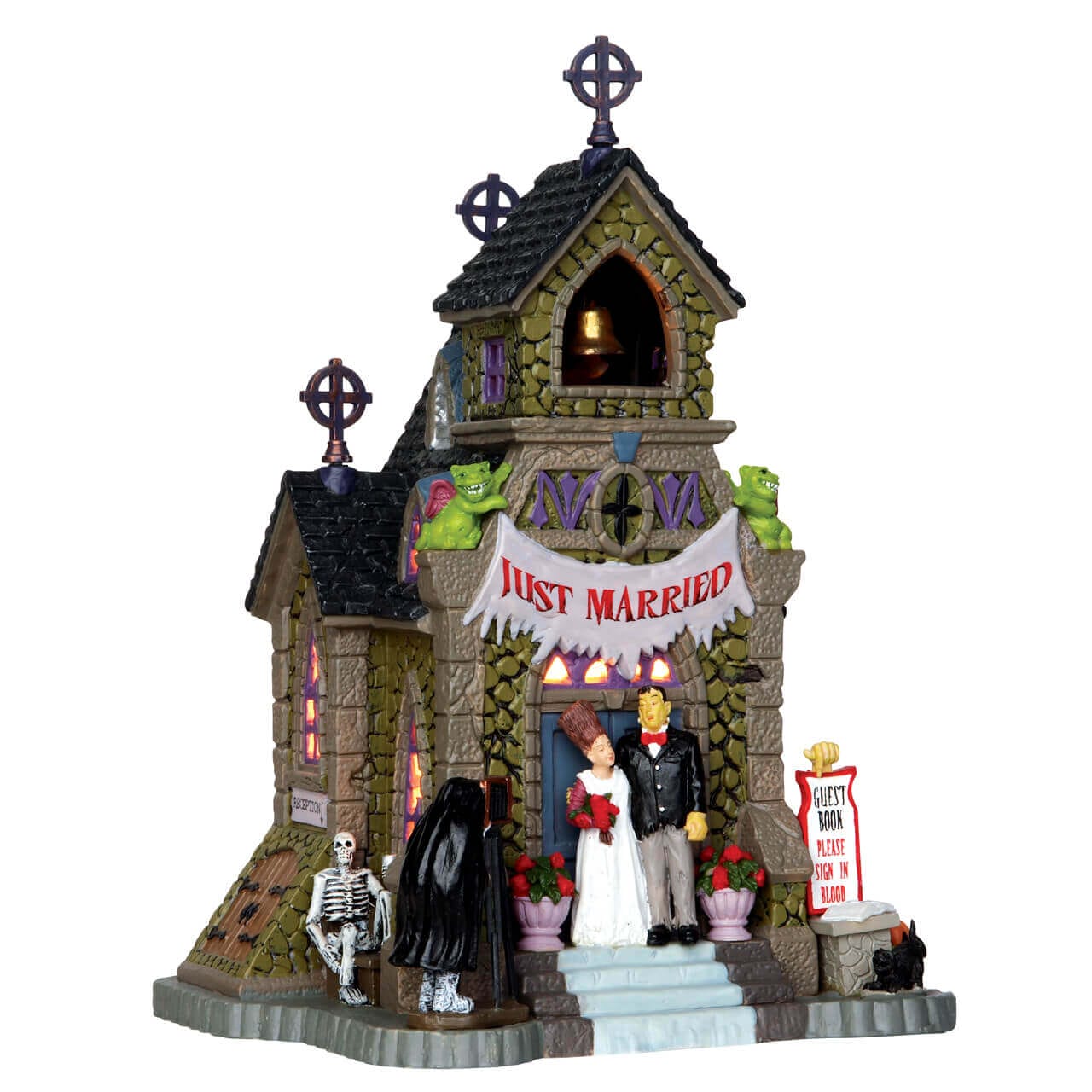 lemax-frank-s-big-day-miniature-de-village-spooky-town-halloween image 1