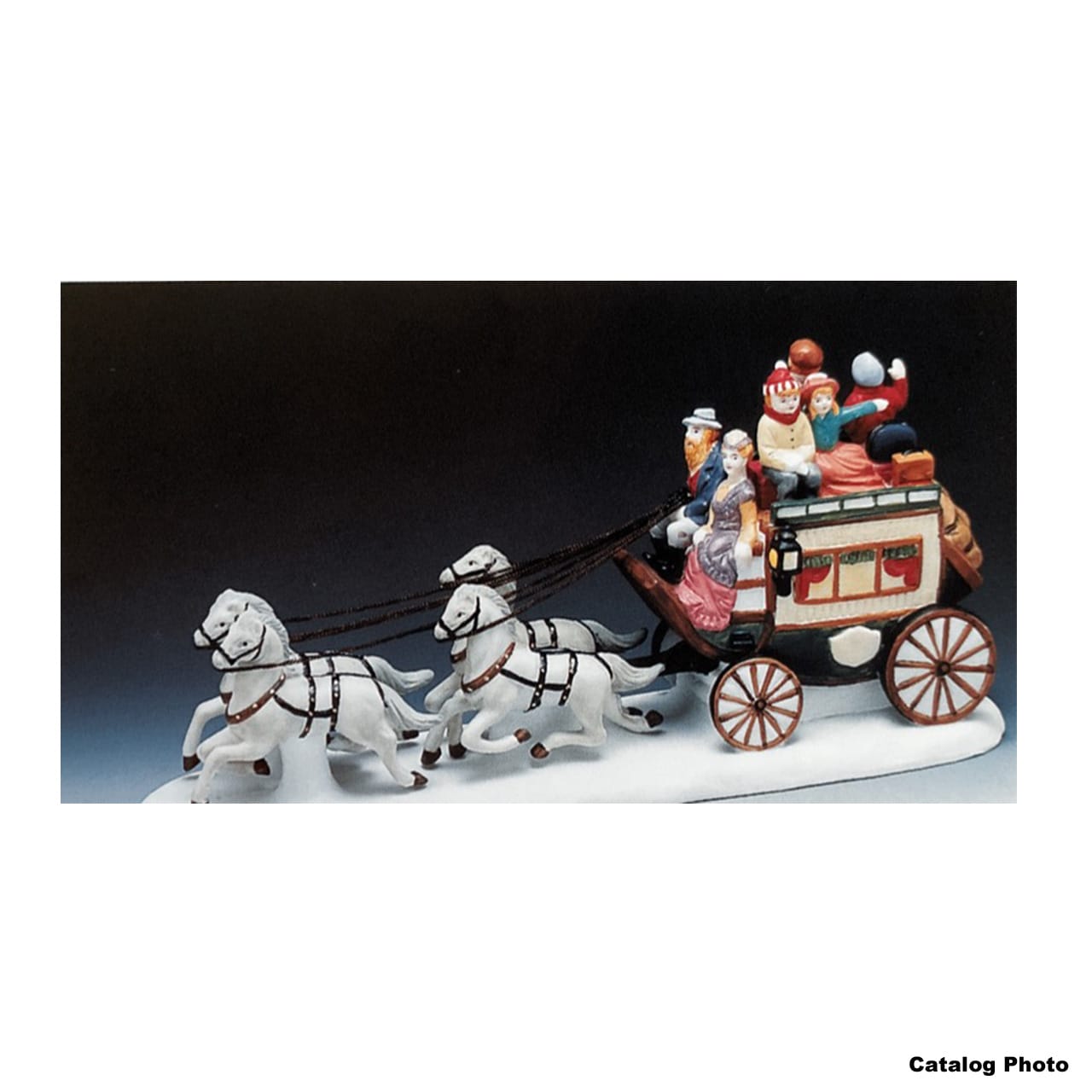 lemax-stage-coach-diligence-miniature-village-de-collection image 1