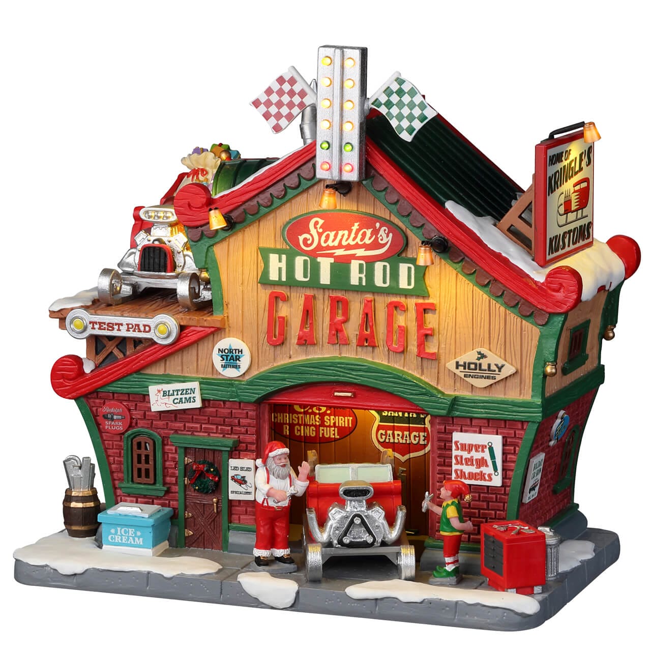 lemax-santa-s-hot-rod-garage-b-timent-miniature-santa-s-wonderland image 1