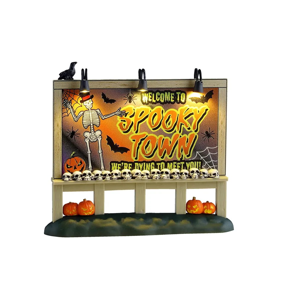 lemax-welcome-to-spooky-town-sign-panneau-lumineux image 1