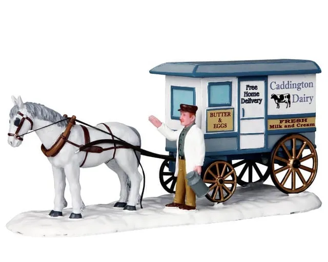 lemax-victorian-milk-wagon-chariot-lait-miniature-victorien image 1