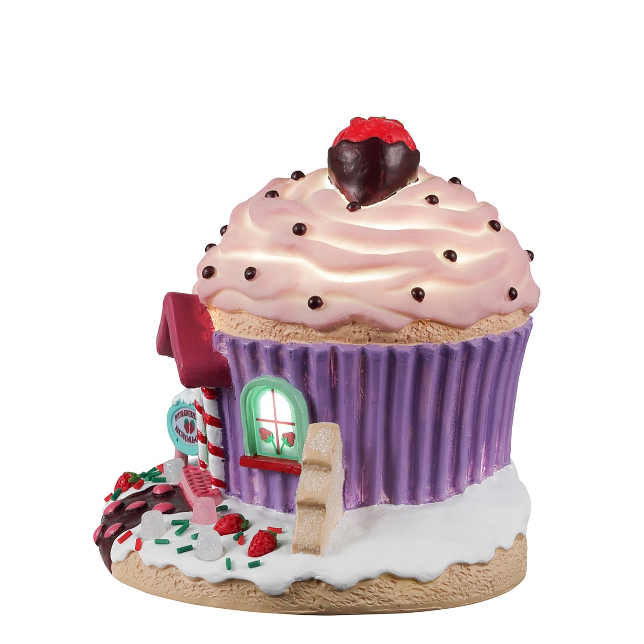 lemax-strawberry-bungalow-maison-miniature-camp-cupcake image 3
