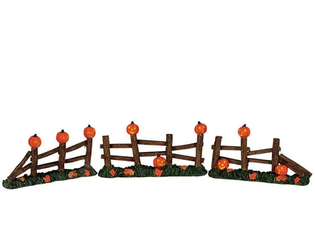 lemax-pumpkin-fence-miniature-barri-re-citrouilles-halloween image 1