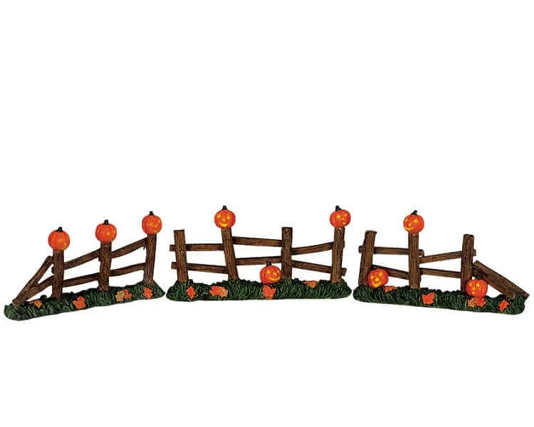 lemax-pumpkin-fence-miniature-barri-re-citrouilles-halloween image 1