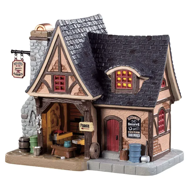 lemax-bellows-and-co-blacksmith-forge-miniature-caddington image 1