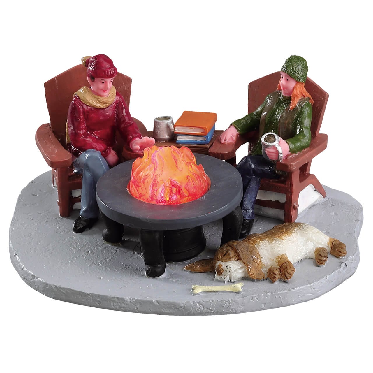 lemax-around-the-fire-figurine-feu-de-camp-village-miniature image 1