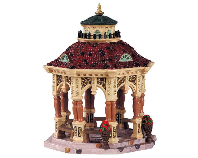 lemax-gilded-gazebo-kiosque-dor-miniature-pour-village-de-no-l image 1