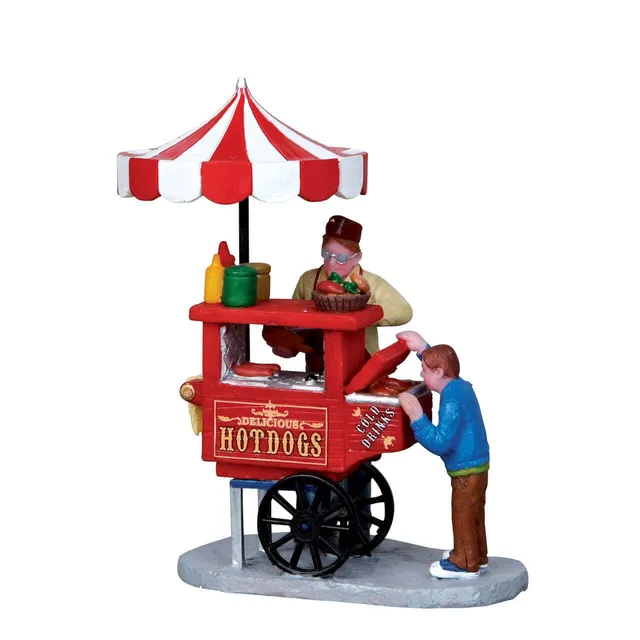lemax-hot-dog-cart-chariot-miniature-f-te-foraine-carnival image 1