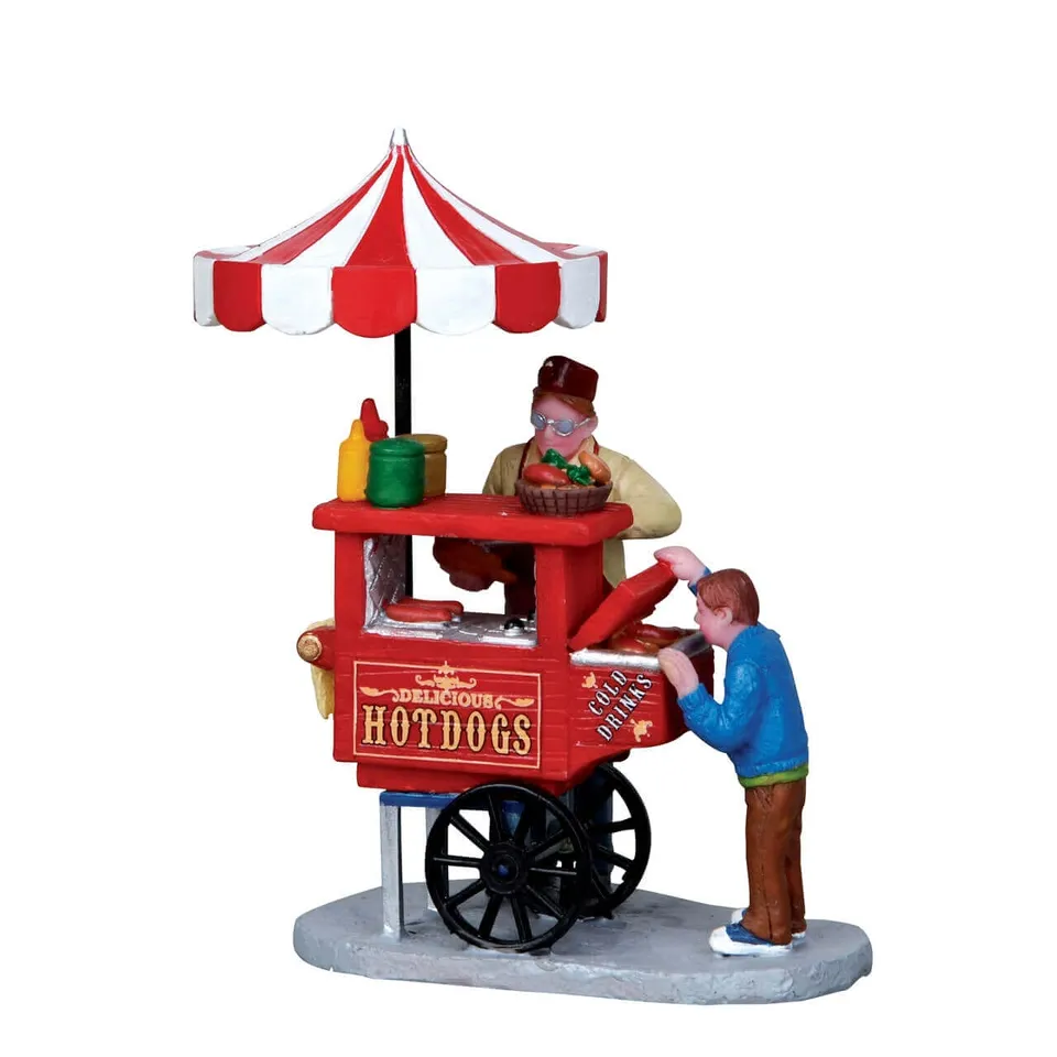 lemax-hot-dog-cart-chariot-miniature-f-te-foraine-carnival image 1