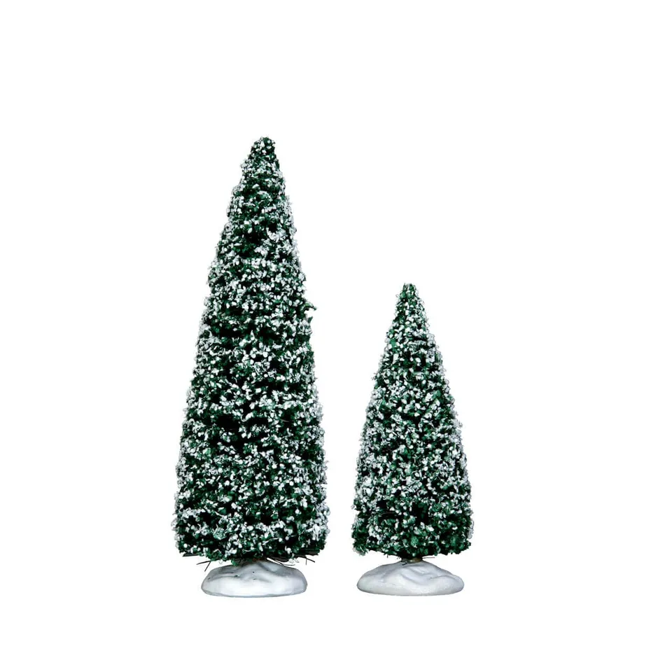 lemax-snowy-juniper-tree-lot-de-2-sapins-enneig-s-moyen-et-petit image 1