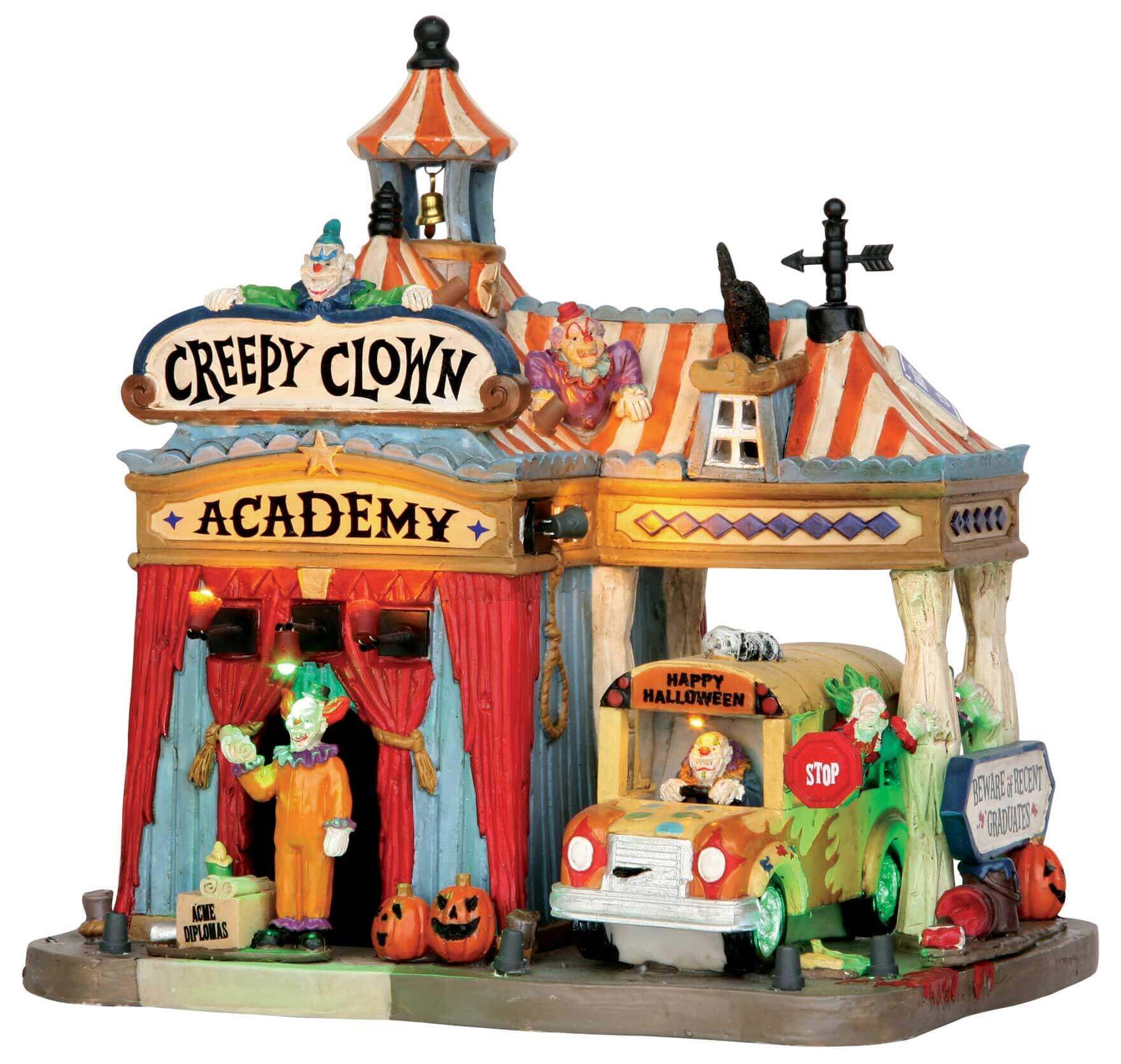 lemax-creepy-clown-academy-b-timent-lumineux-spooky-town image 2