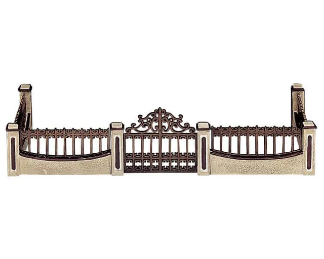 lemax-iron-gate-and-wall-cl-ture-miniature-avec-portail-en-fer image 1