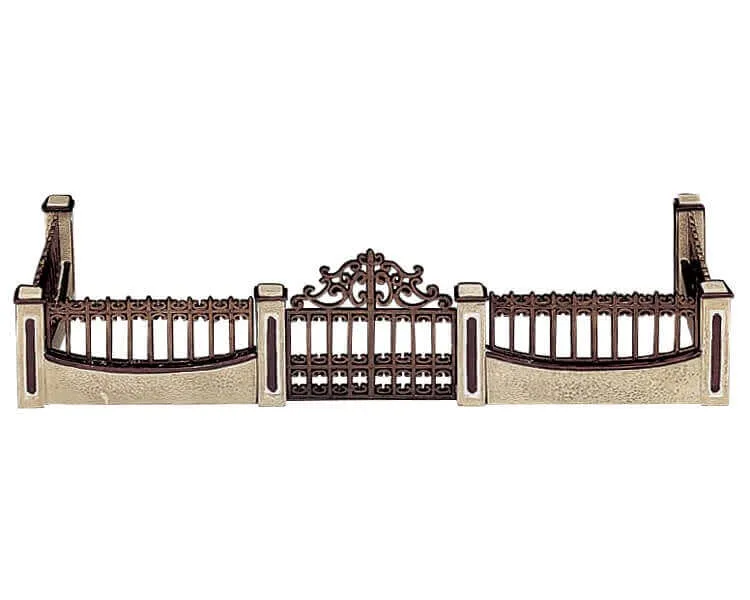 lemax-iron-gate-and-wall-cl-ture-miniature-avec-portail-en-fer image 1