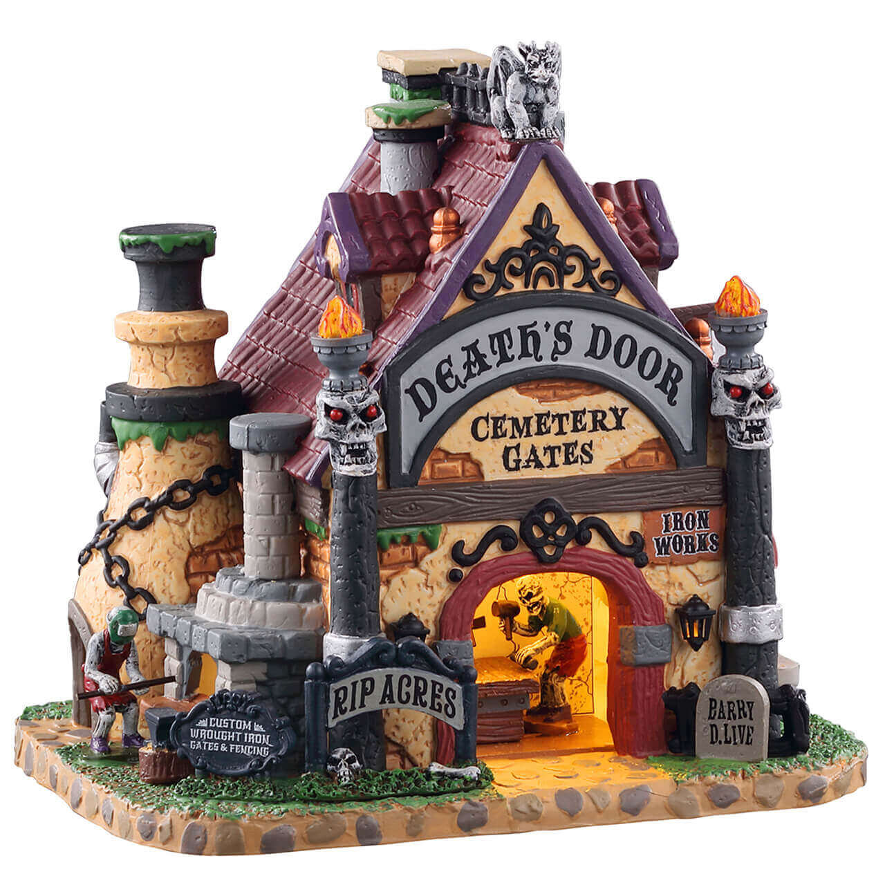 lemax-death-s-door-cemetery-gates-portail-cimeti-re-miniature-spooky-town image 1