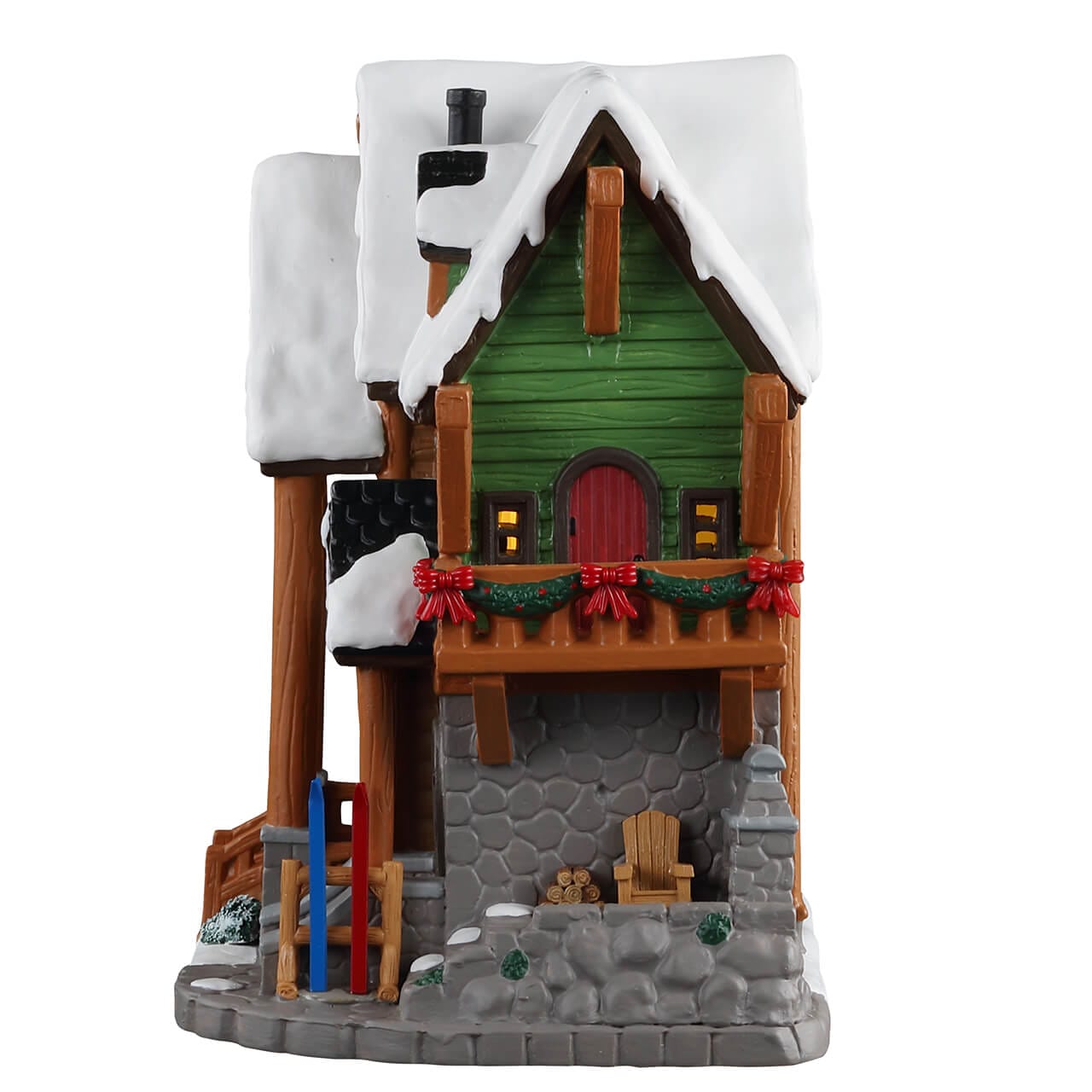 lemax-clark-s-snowcap-retreat-chalet-de-montagne-miniature-lumineux image 3