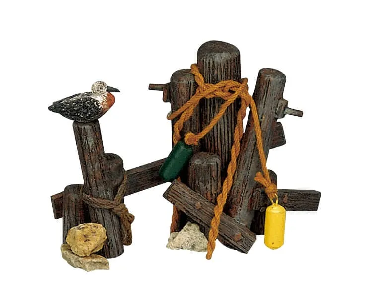 lemax-wooden-mooring-accessoire-miniature-ponton-en-bois image 1