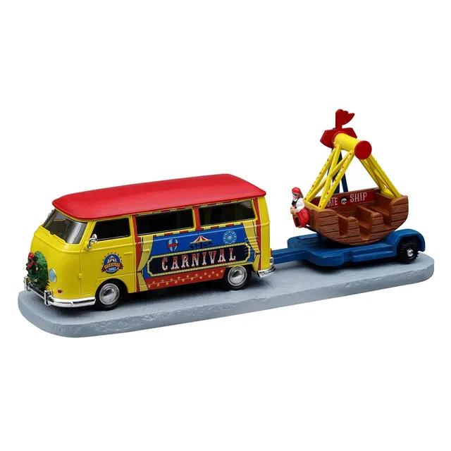 lemax-towing-van-with-carnival-ride-camionnette-et-man-ge-f-te-foraine image 1