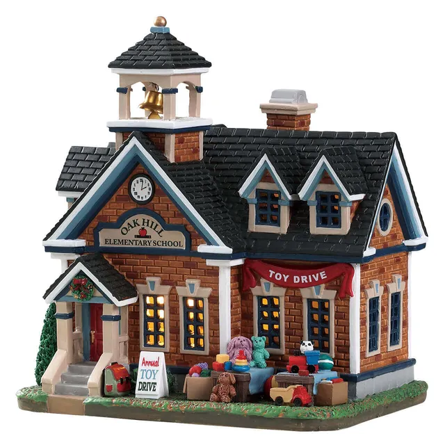 lemax-oak-hill-school-b-timent-cole-miniature-de-village image 1
