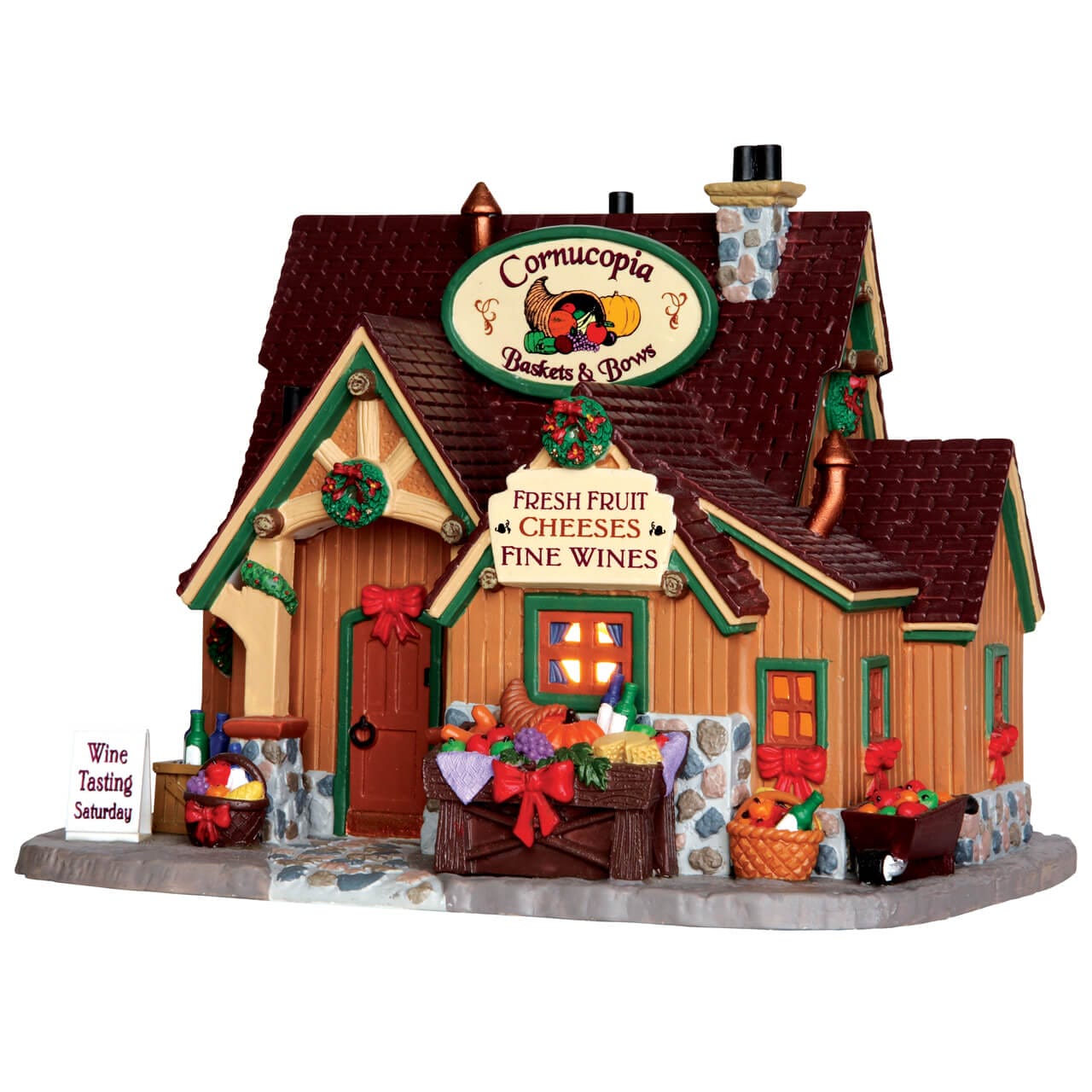 lemax-cornucopia-baskets-bows-d-cor-miniature-corne-d-abondance-automne image 1