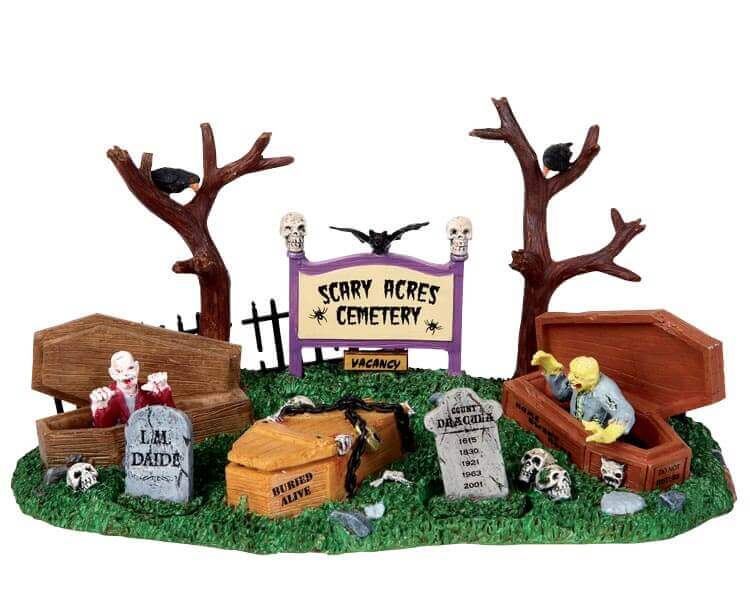 lemax-scary-acres-cemetery-figurine-miniature-village-halloween-spooky-town image 2