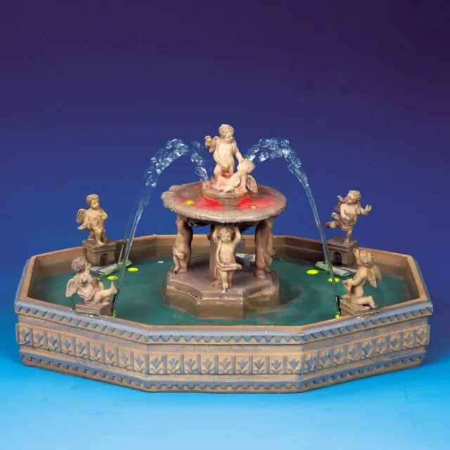 lemax-fontaine-place-du-village-lumineuse-avec-pompe-eau image 1