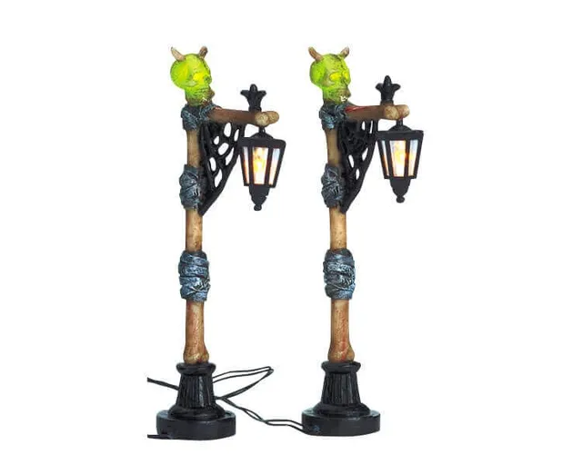 lemax-ghoul-street-lamp-lampadaire-miniature-spooky-town image 1