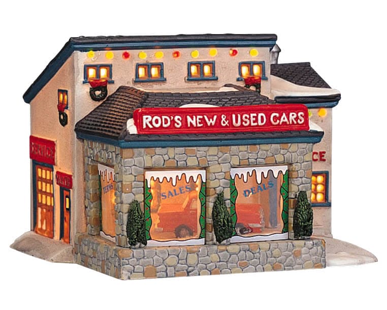 lemax-rod-s-car-lot-b-timent-miniature-village-de-no-l image 1