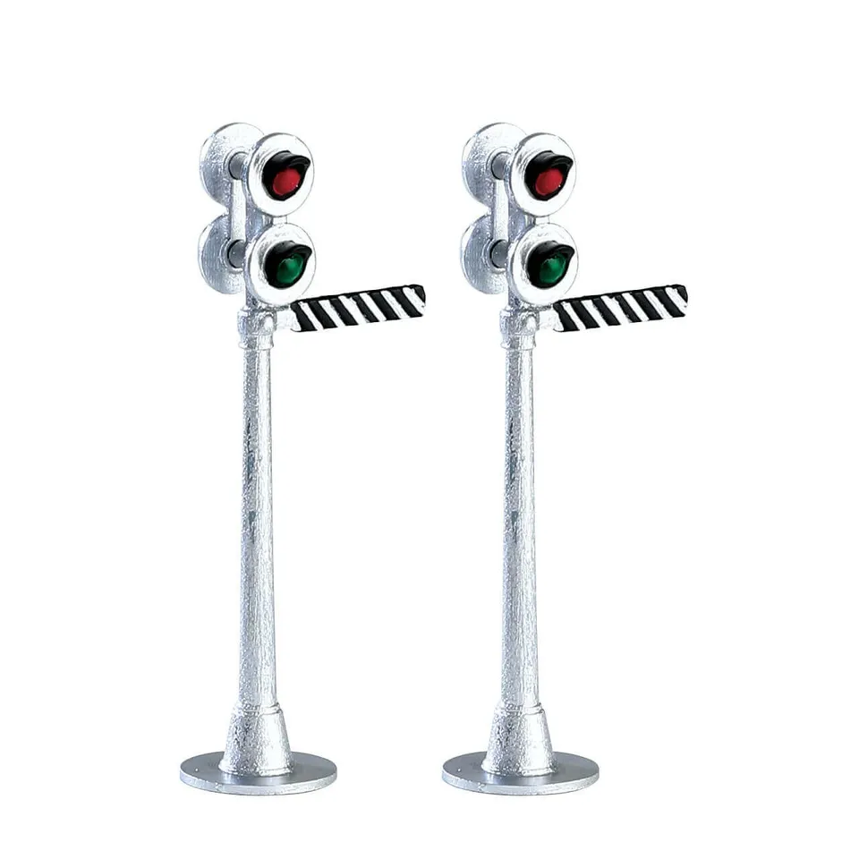 lemax-railway-signal-light-set-of-2-accessoire-miniature-feux-de-voie image 1